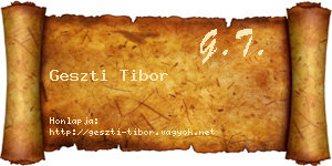 Geszti Tibor névjegykártya